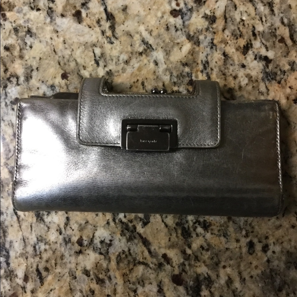 Kate Spade Pewter Leather Wallet
